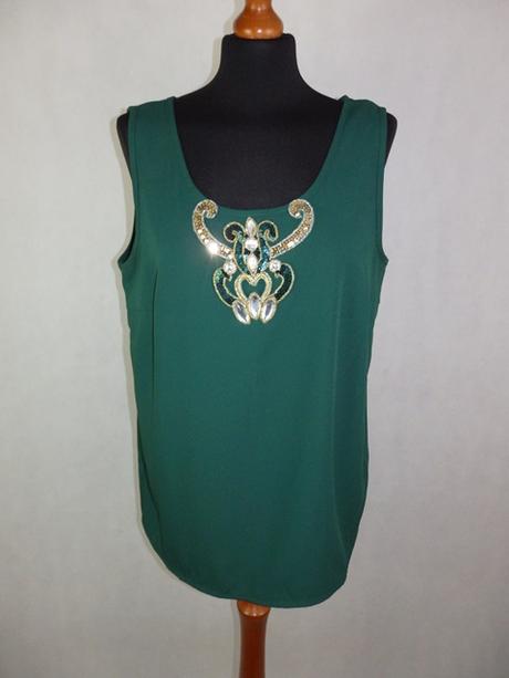 Luxusná tmavozelený top, 42