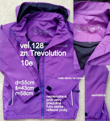 Vetrovka dievčenská veĺ.128, zn.trevolution, 128