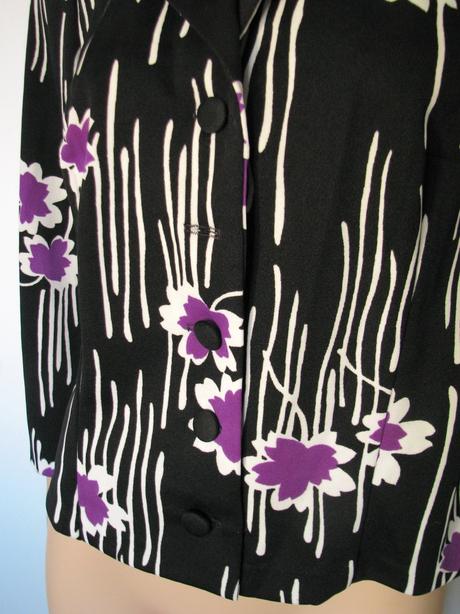 Retro čierno-bielo-fialové sako, xl