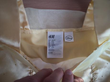 Zlato-žlté šaty s bellou z rozprávky, v. 122/128, h&m,128