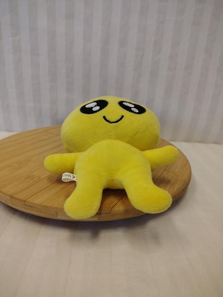 Plyšák žltý emoji s pútkom s veľkými očami, 20 cm,
