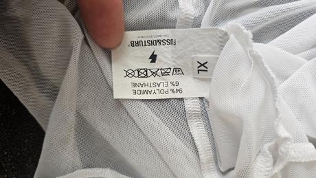 Riesvitné biele priehľadné tričko, xl