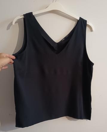 Čierna kratšia blúzka bez rukávov, sinsay,xl