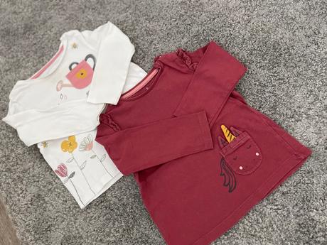 Fred&flo tričká 2x 6/9m jednorožec+krhla, tesco,74