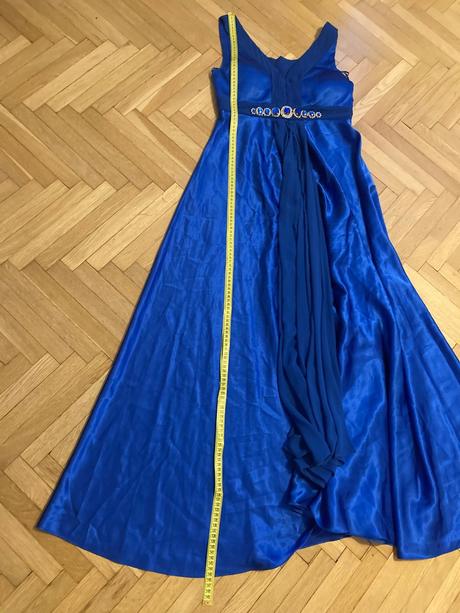 Dlhé spoločenské šaty - modré / 1x oblečené, s