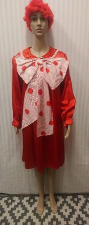 2 dielny kostým klaunka-šašo, šaty a parochňa l-xl, 