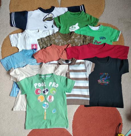 12ks detské letné tričká, 98