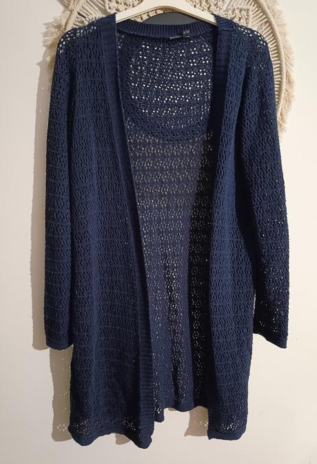 Tmavomodrý kardigán, l