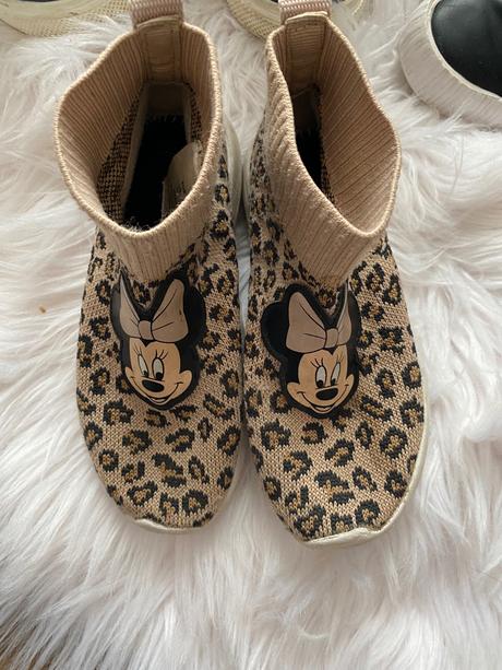 Ponožkové tenisky mickey leopardie, h&m,27