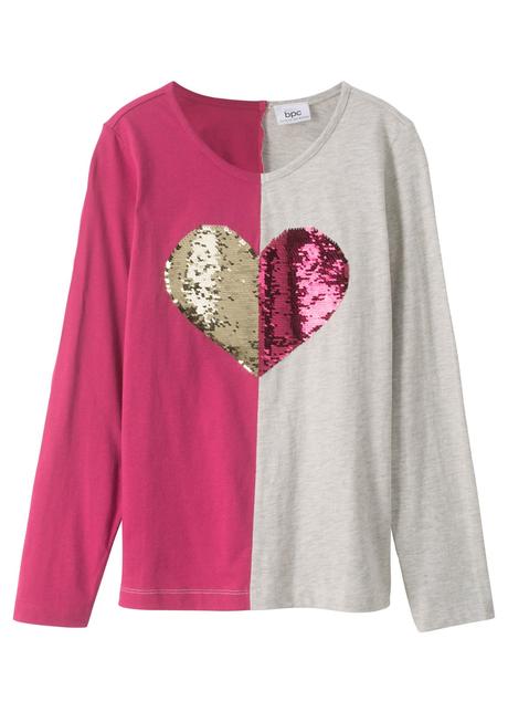 Tričko s flitrovaným srdiečkom, bonprix,176