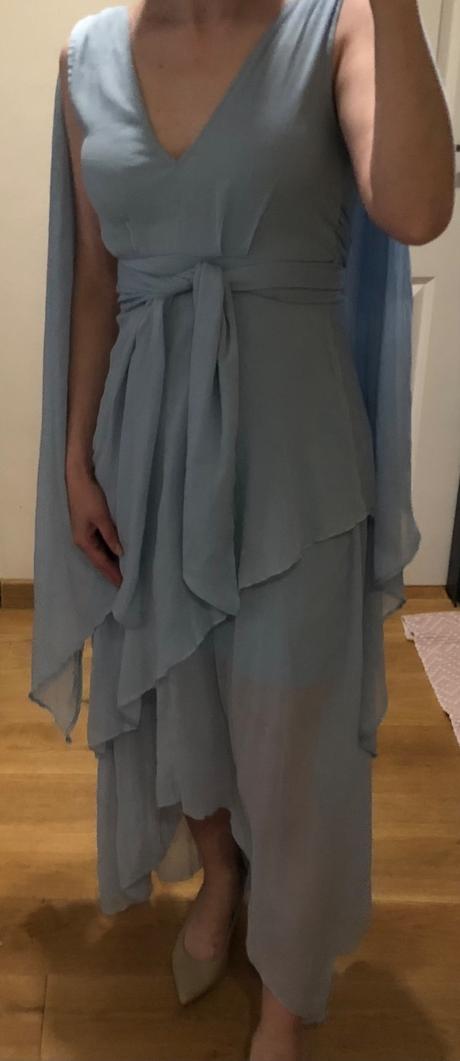 Bledomodré vílovské spoločenské šaty asos s, 36