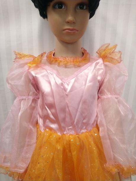 Kostým princezná ružovo oranžová, fiori, 98-110,