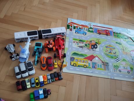 Puzzle autodráha+autíčka, 