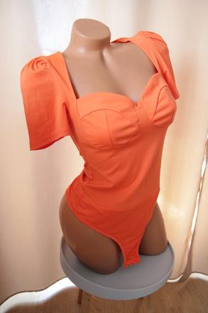 Oranžový body top, s/m, s