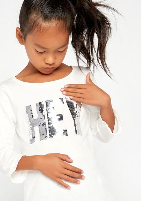 Dievčenské tričko s otočnými flitrami (122-128), 122 / 128