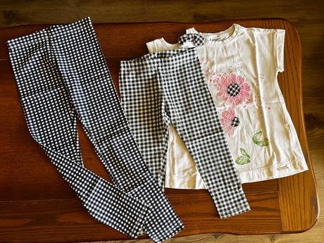 Legínky s kockami so šachovnicovým vzorom, kids,122 / 128