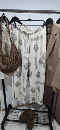 Ľanové nohavice h&m, h&m,m