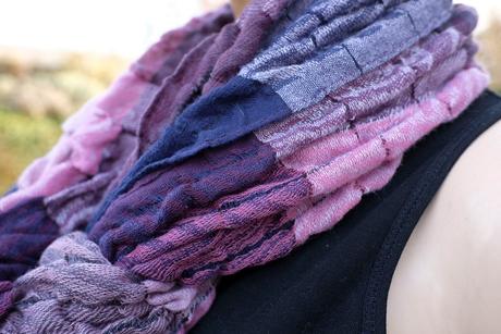 Ružová tkaná šatka, xl