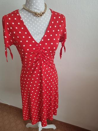 Červené šaty s bielymi bodkami orsay s, orsay,s