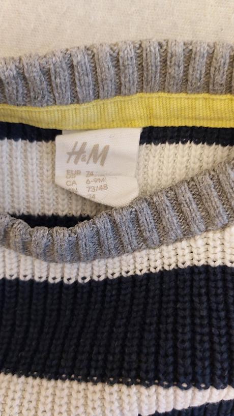 Sveter pásikový h&m 74, h&m,74