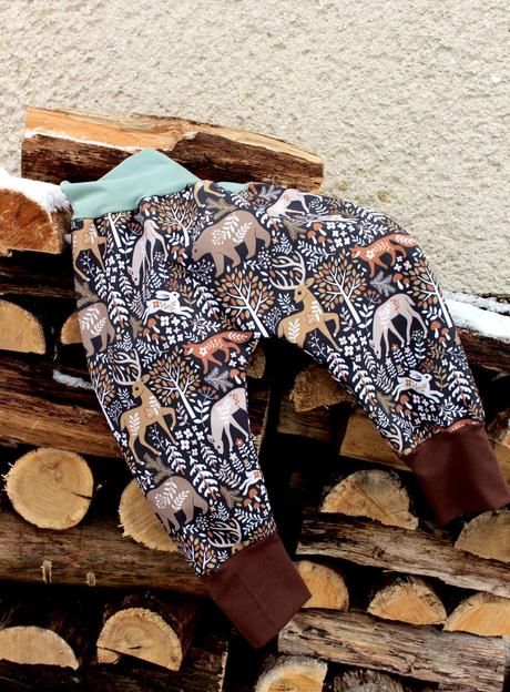 Zimné softshellové nohavice, lesné zvieratká, 74 - 140
