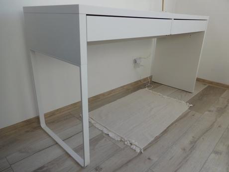 Stol písací biely  142 x 50 cm + stolička pevná,, 