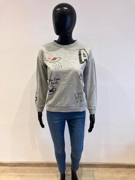 Dámska mikina s nápisom a potlačou (xs), sinsay,xs