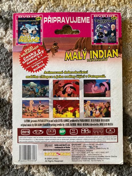 Dvd malý indián, pinocchio, kravička connie, 