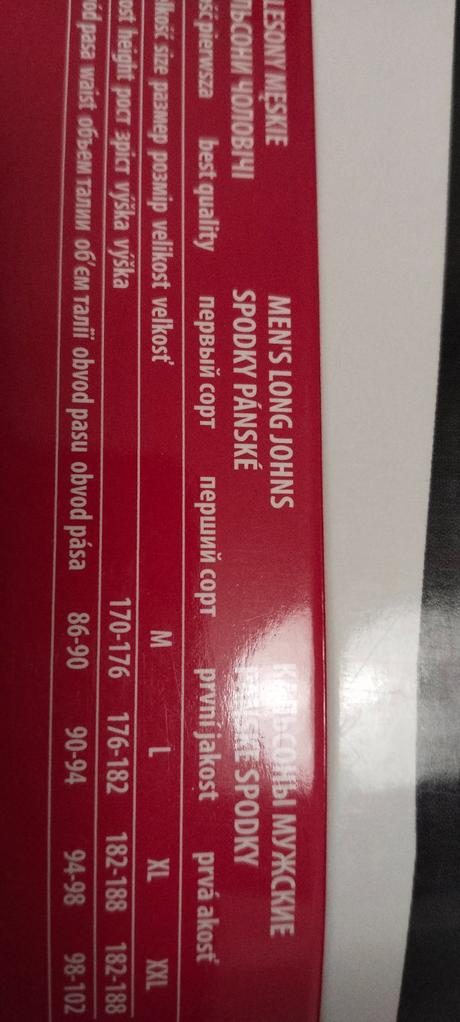 Termoprádlo, teplé pánske, nove, l