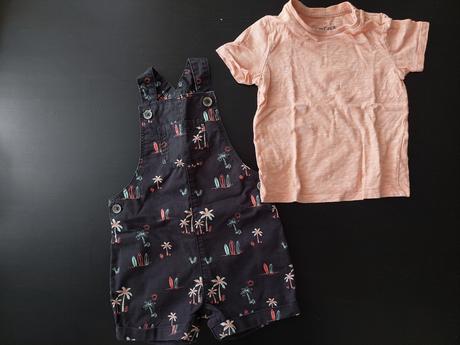 Krátke nohavice na traky a tričko, veľ. 86, f&f,86