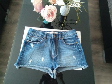 Riflové šortky s vyšším pásom s/m, denim,m