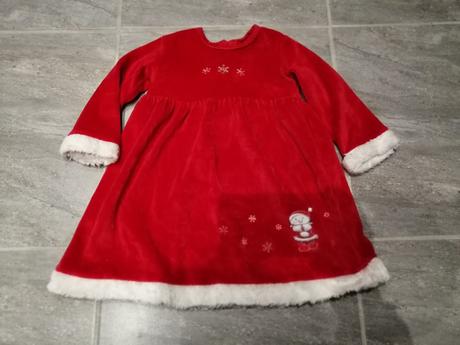 Zamatové vianočné šaty v92, 18-24mes., 86