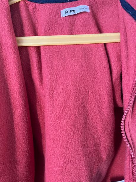 Detská oranžovo-červená mikina na zips s kapucňou, sinsay,122