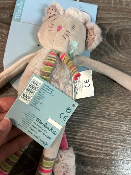 Moulin roty - hrkalka siva mačička,