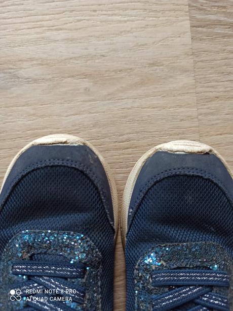Modré trblietavé botasky, h&m,30