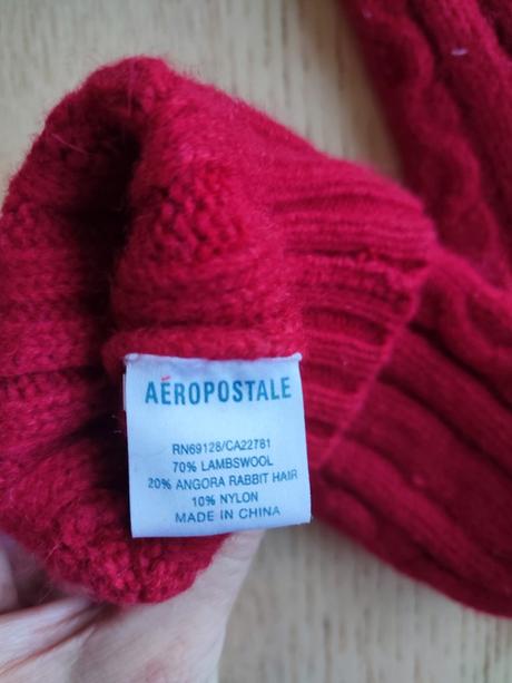 Vlnená súprava čiapka + palčiaky 9-12 rokov, aeropostale,134