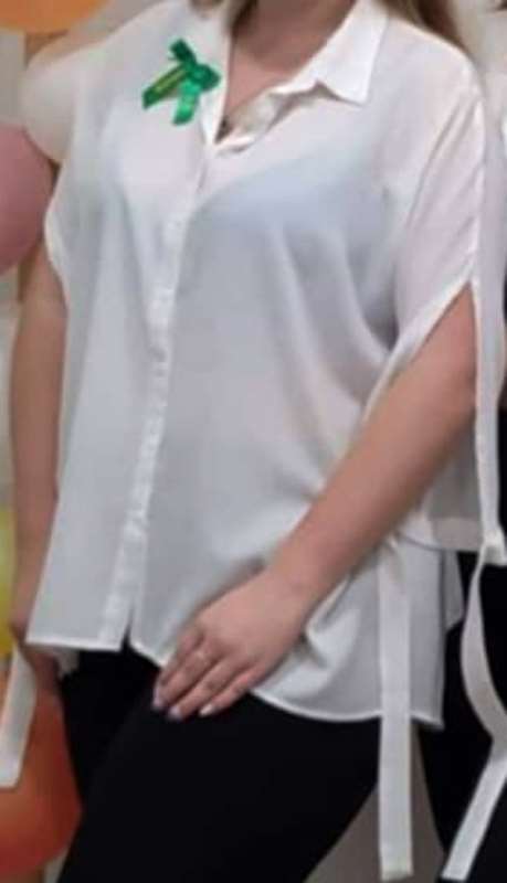 Biela blúzka s mašličkami na rukávoch, v.xl/2xl, xl