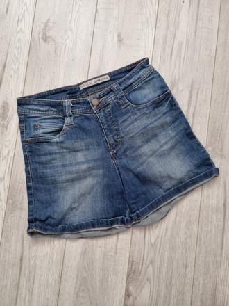 Kratase s vyšším pásom, denim,36