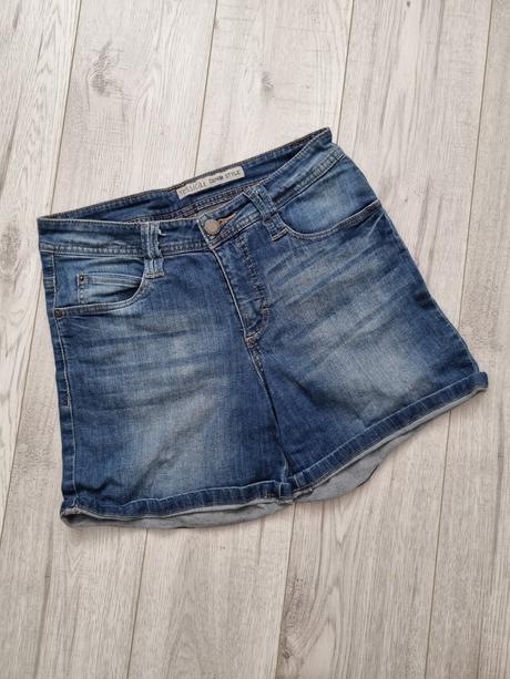 Kratase s vyšším pásom, denim,36