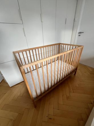 Detská postieľka matrac a plachty, šírka (cm): 60,dĺžka (cm): 120