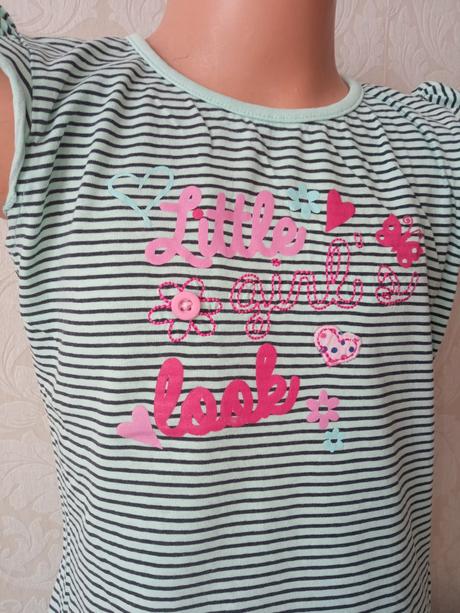 Dievčenské tričko s nápisom a volánikmi (134), loap,134