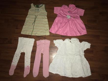 Dievčenský balík šiat + 2 pančušky, 68–80