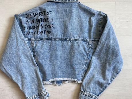 Riflová bunda crop top, reserved,158