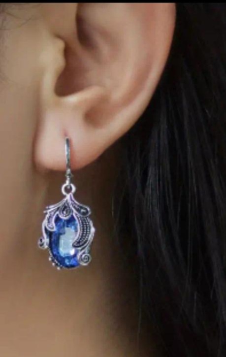 Náušnice visiace modré, 