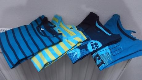 Modré tričká 110/116 - 4 ks, lupilu,110