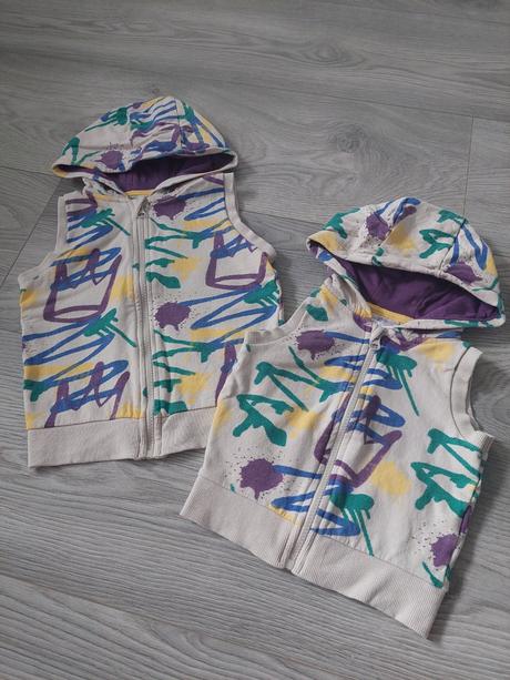 Vesta na zips s kapucňou súrodenecký set, 80/98, 80