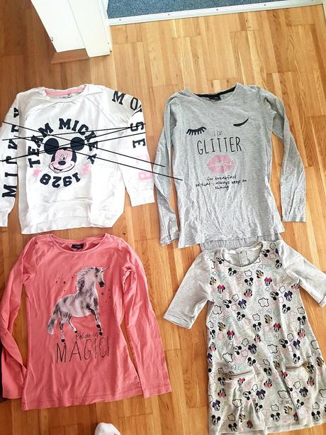 Dievčenské málo nosené tričká v.146/152, 3,-/ks, primark,146