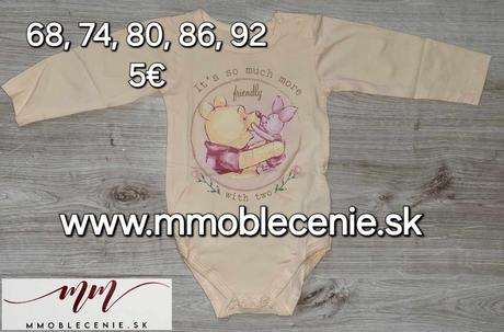 Body dlhé macko pu, disney,68 / 74 / 80 / 86 / 92
