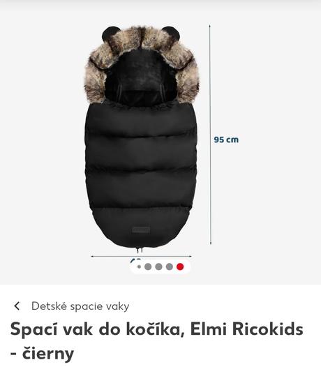 Spací vak (zimný fusak) do kočíka, sánky - čierny, 