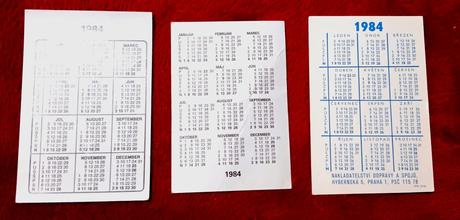 3 x starý kalendarik,